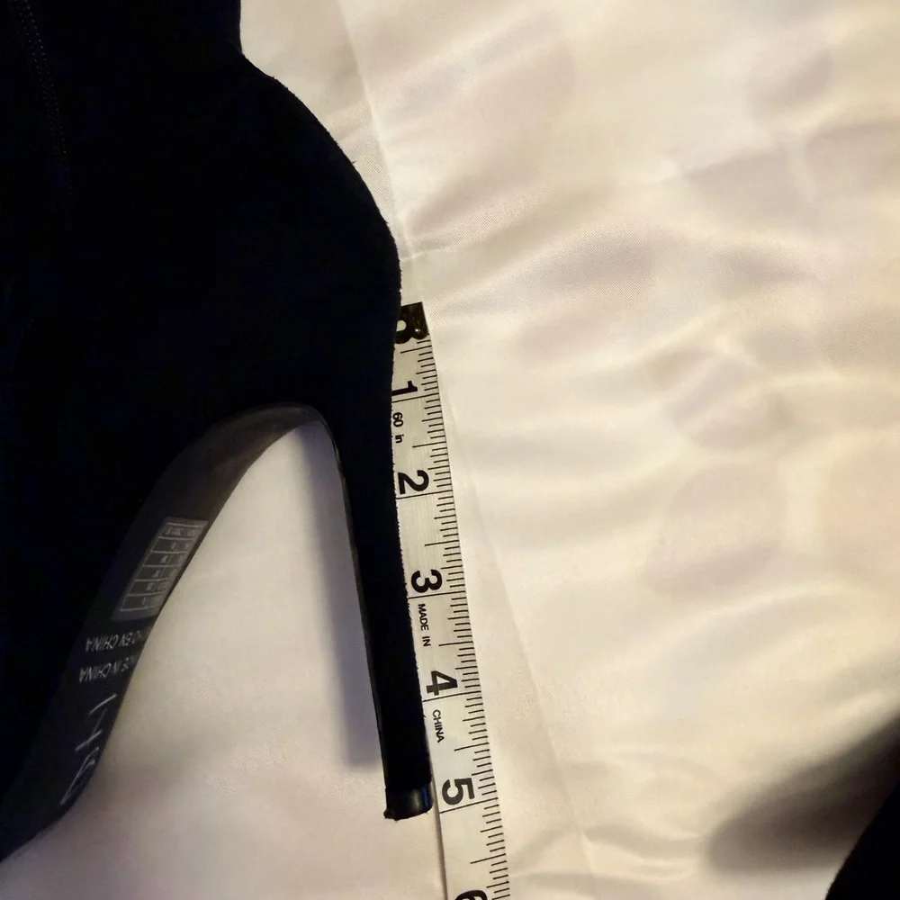 Black Over-the-Knee Heeled Boots (Size 8) Forever 21 winter boots suede - Picture 4 of 6